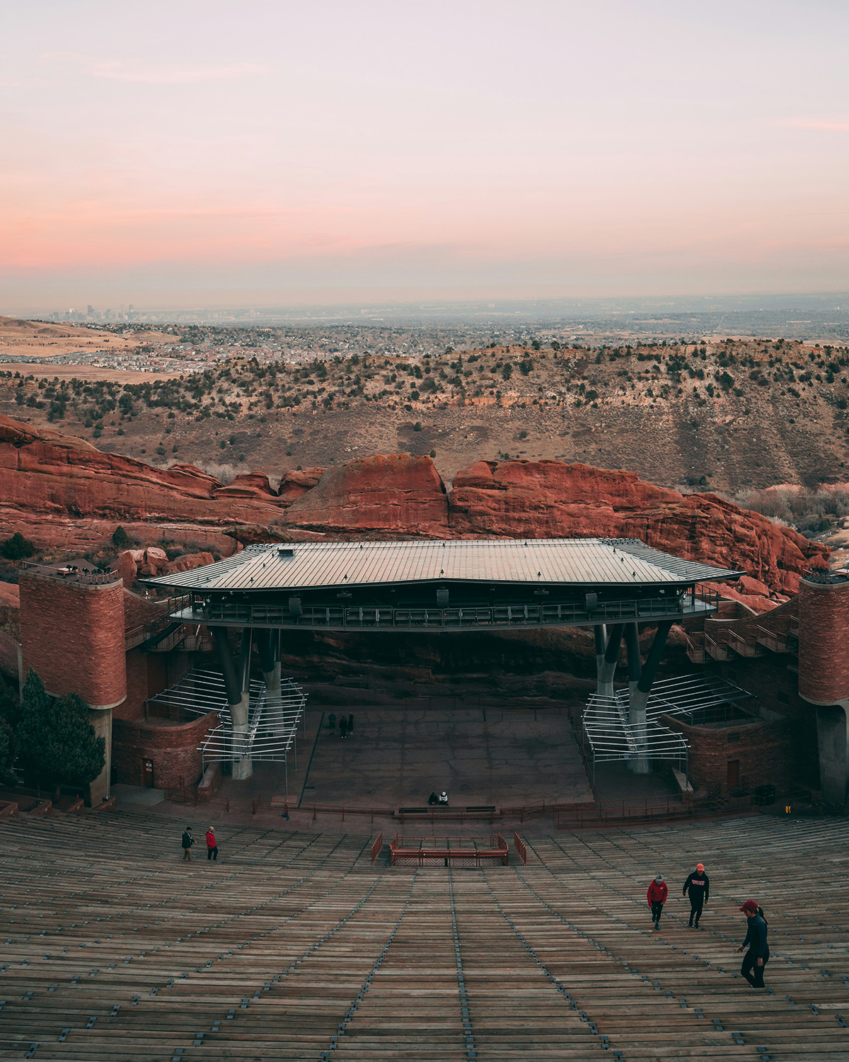 View of Red Rocks with ampitheater in foreground